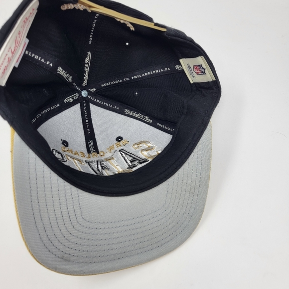 New Orleans Saints Football NFL Snapback Flat Hat Cap Mitchell & Ness - Picture 10 of 10